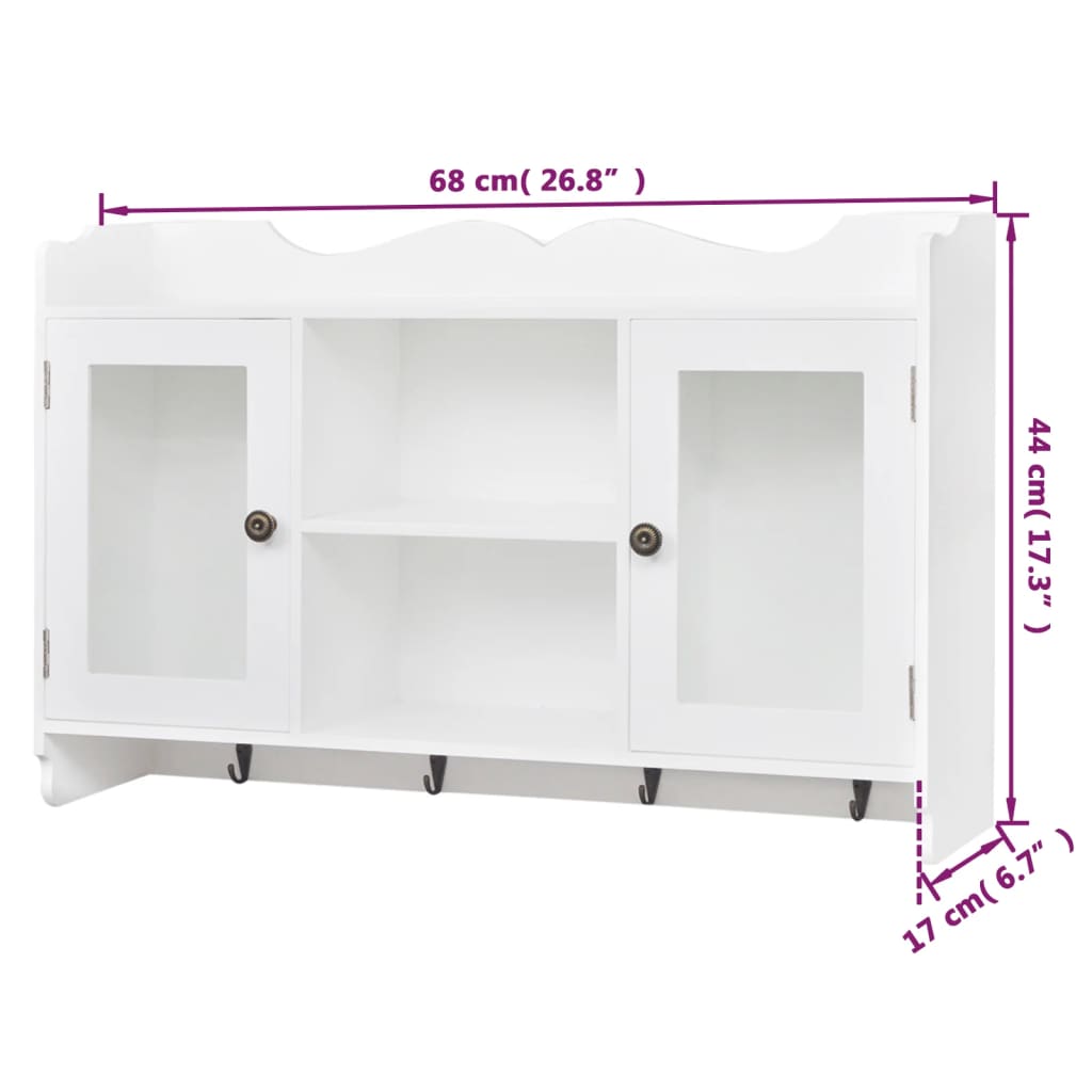 Wandschap voor boeken/DVD's MDF wit is nu te koop bij PeponiXL, paradijselijk wonen!