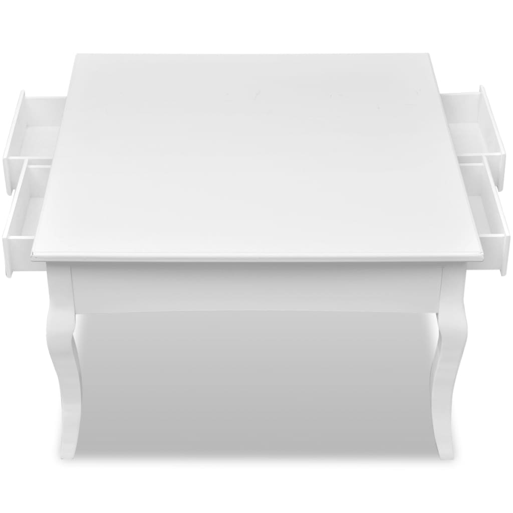 Salontafel met 4 lades wit is nu te koop bij PeponiXL, paradijselijk wonen!