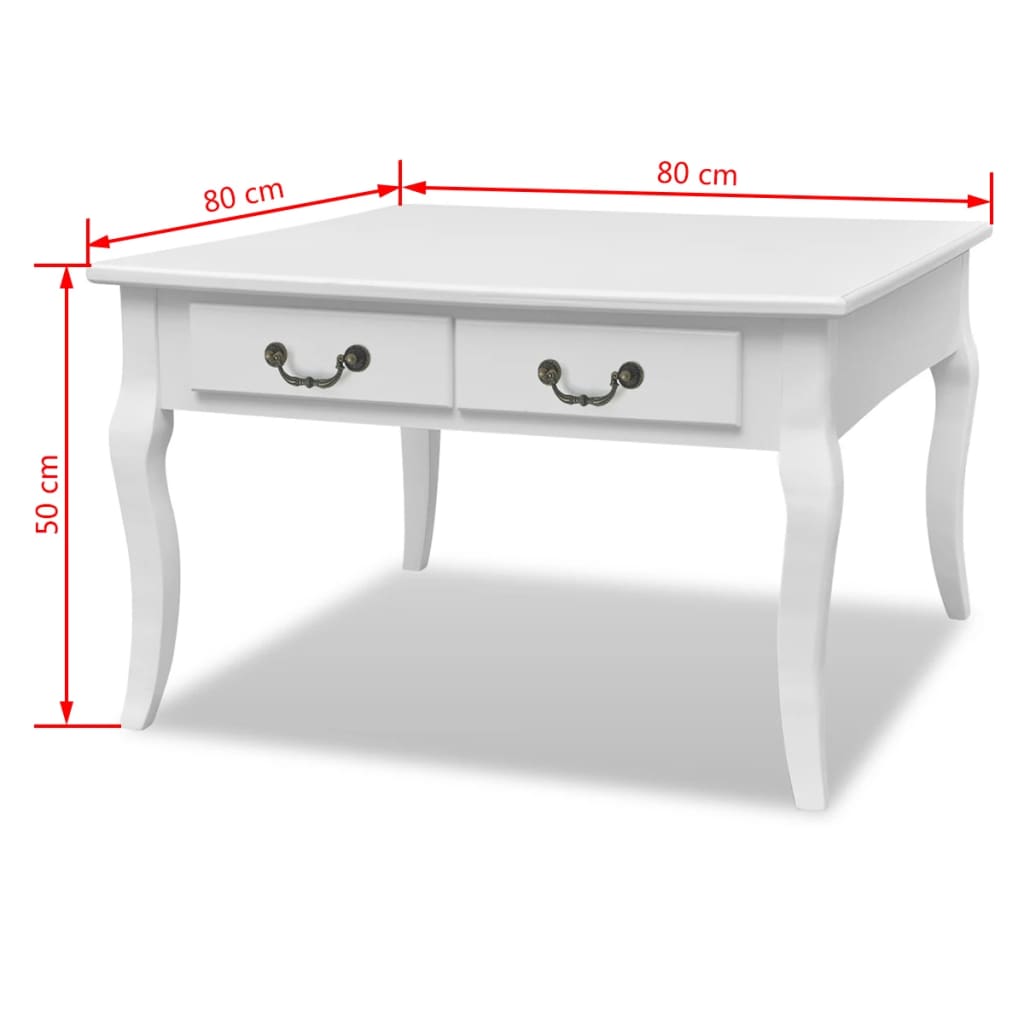Salontafel met 4 lades wit is nu te koop bij PeponiXL, paradijselijk wonen!