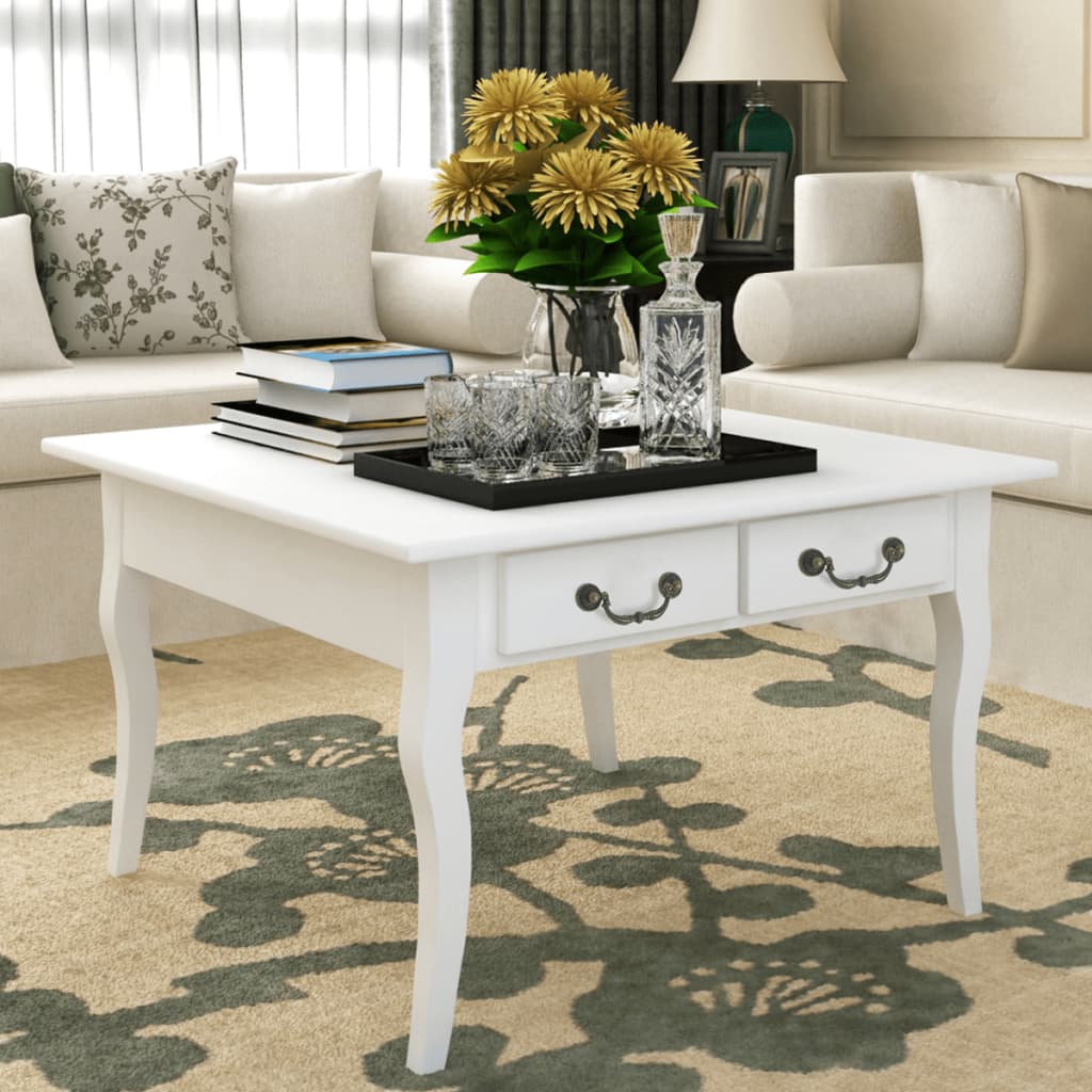 Salontafel met 4 lades wit is nu te koop bij PeponiXL, paradijselijk wonen!
