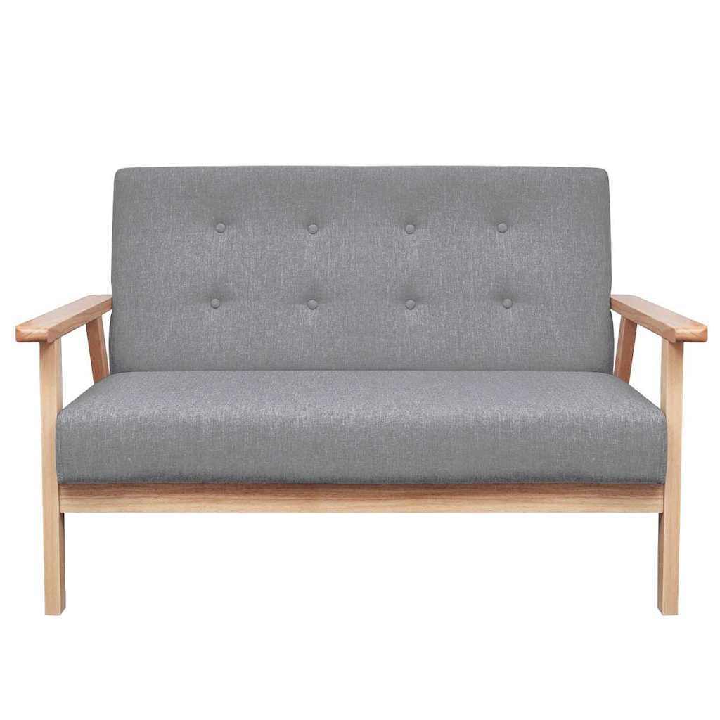Bankstel stof lichtgrijs 2 -delig is nu te koop bij PeponiXL, paradijselijk wonen!