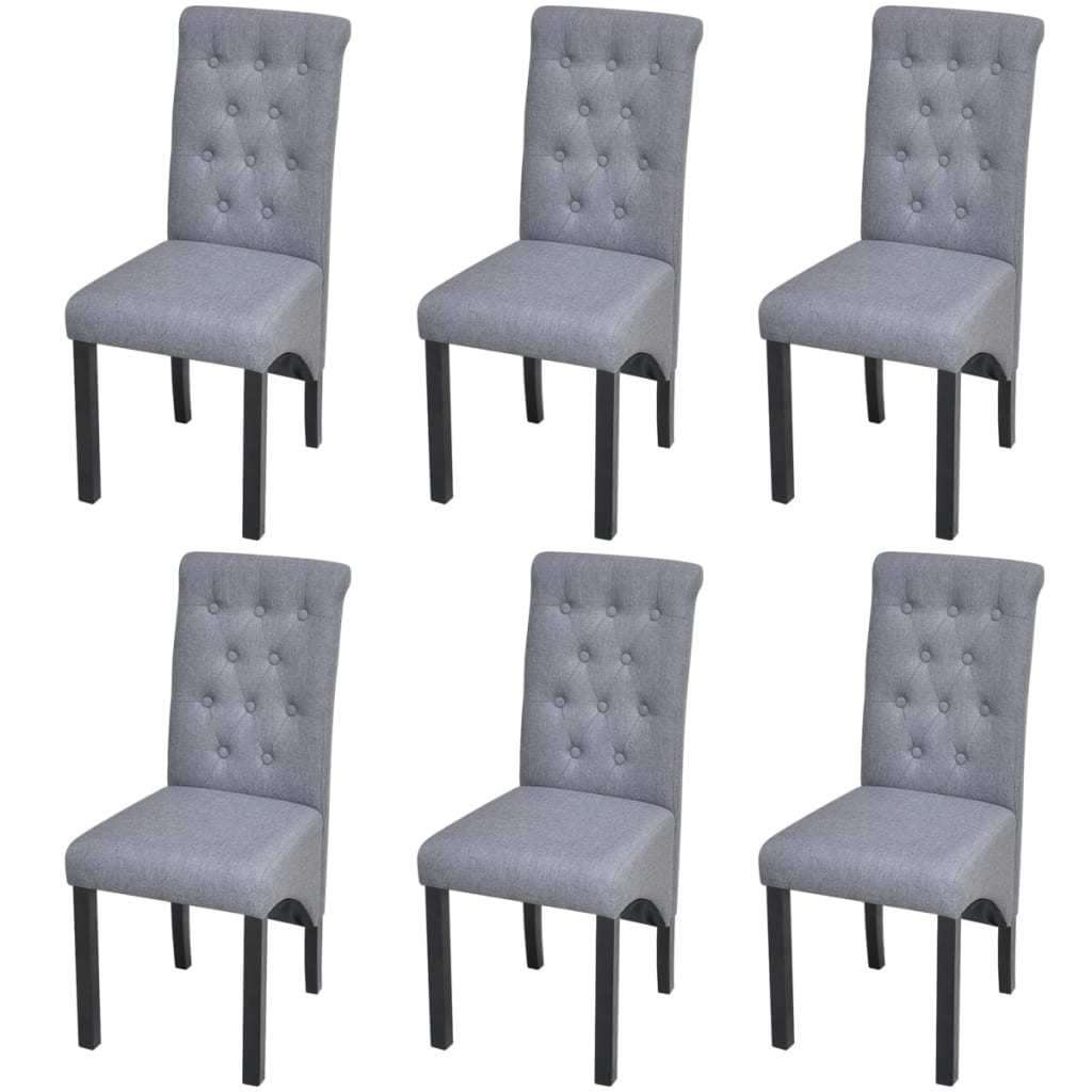 Eetkamerstoelen 6 st stof lichtgrijs is nu te koop bij PeponiXL, paradijselijk wonen!
