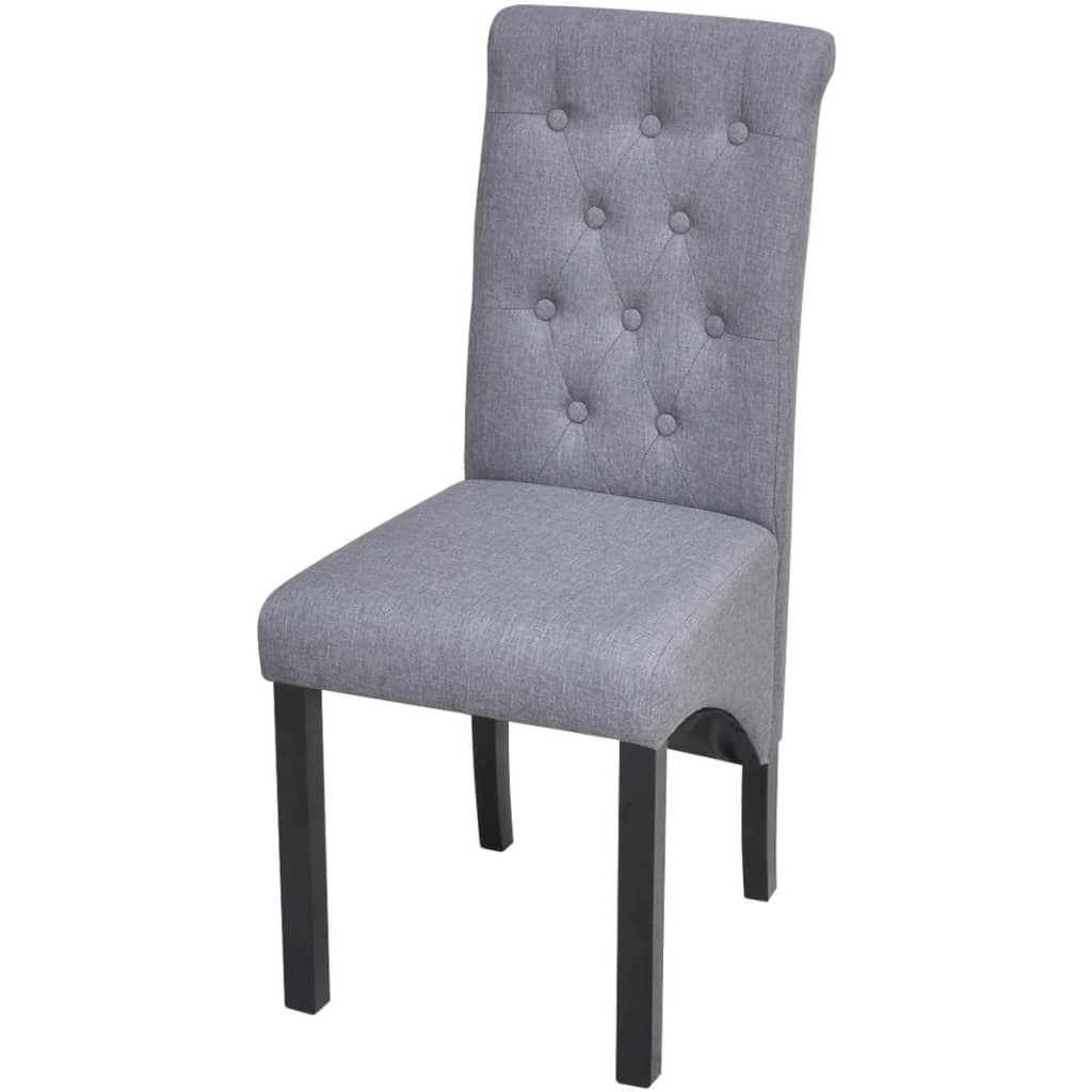 Eetkamerstoelen 6 st stof lichtgrijs is nu te koop bij PeponiXL, paradijselijk wonen!