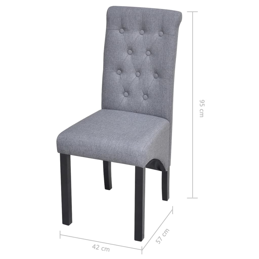 Eetkamerstoelen 6 st stof lichtgrijs is nu te koop bij PeponiXL, paradijselijk wonen!
