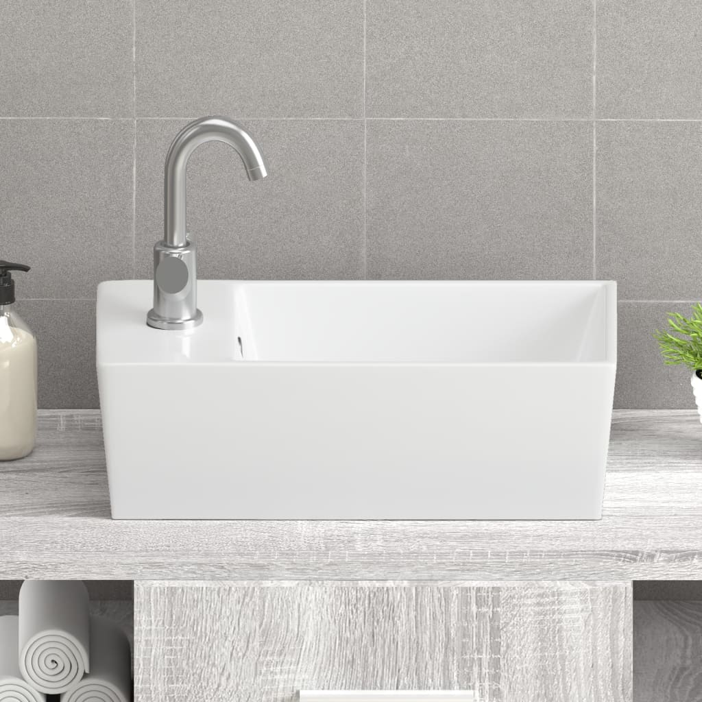 Wasbak 48x25x15 cm keramiek wit is nu te koop bij PeponiXL, paradijselijk wonen!