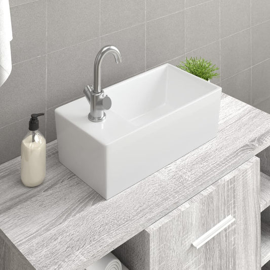 Wasbak 48x25x15 cm keramiek wit is nu te koop bij PeponiXL, paradijselijk wonen!