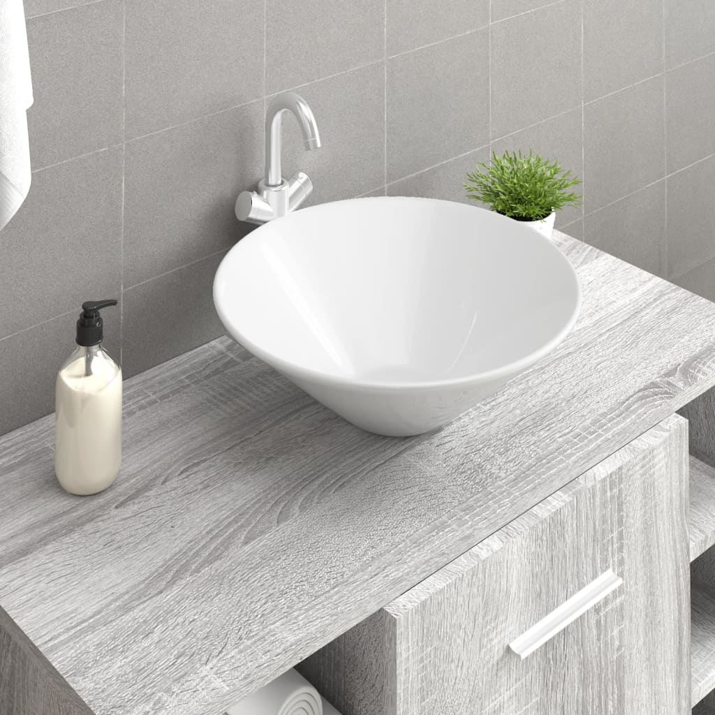 Wasbakken 2 st 42x42x14 cm keramiek wit is nu te koop bij PeponiXL, paradijselijk wonen!