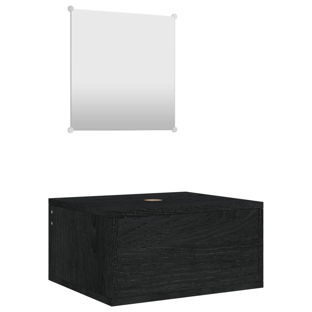 2-delige Badkamermeubelset bewerkt hout zwart is nu te koop bij PeponiXL, paradijselijk wonen!