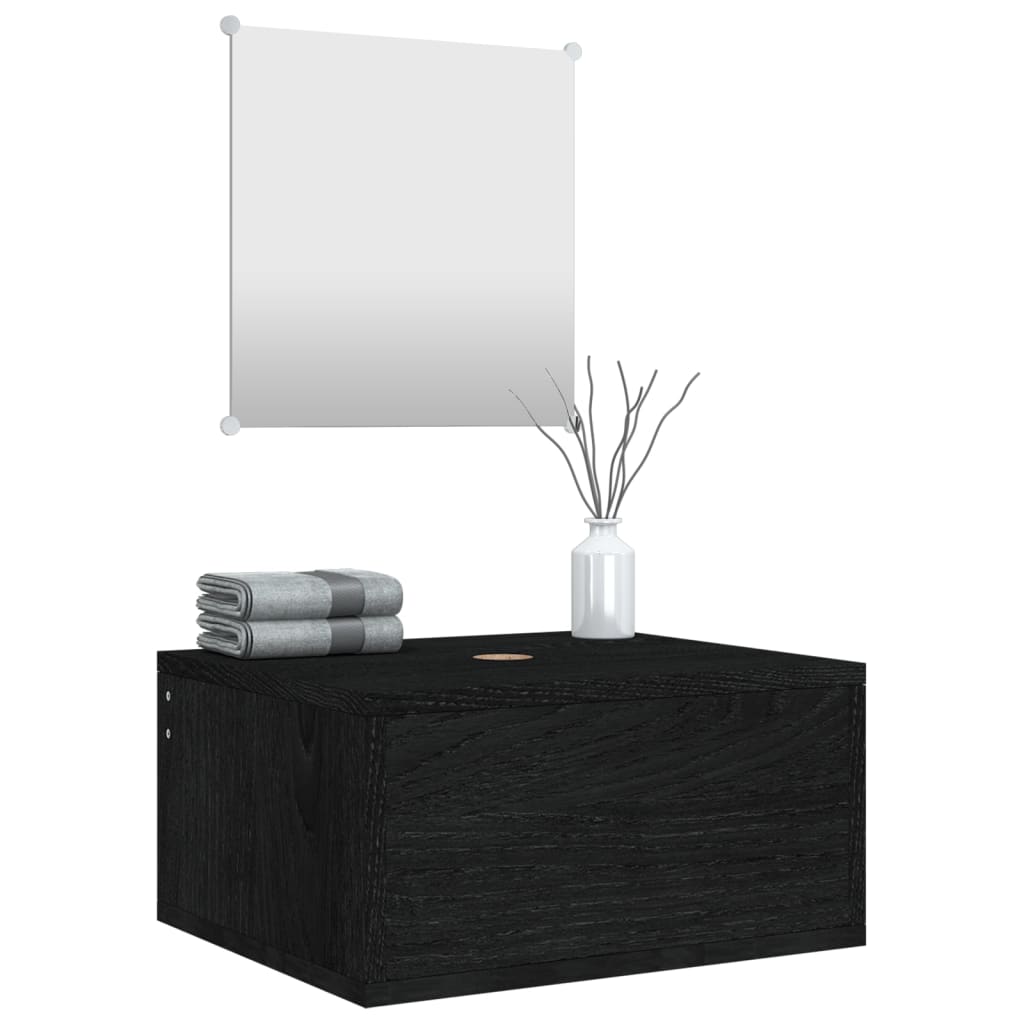 2-delige Badkamermeubelset bewerkt hout zwart is nu te koop bij PeponiXL, paradijselijk wonen!