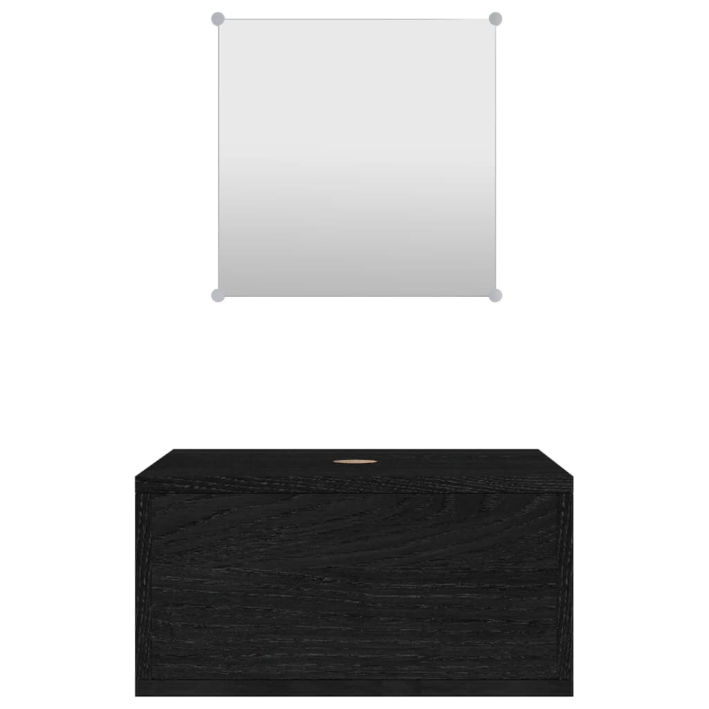 2-delige Badkamermeubelset bewerkt hout zwart is nu te koop bij PeponiXL, paradijselijk wonen!