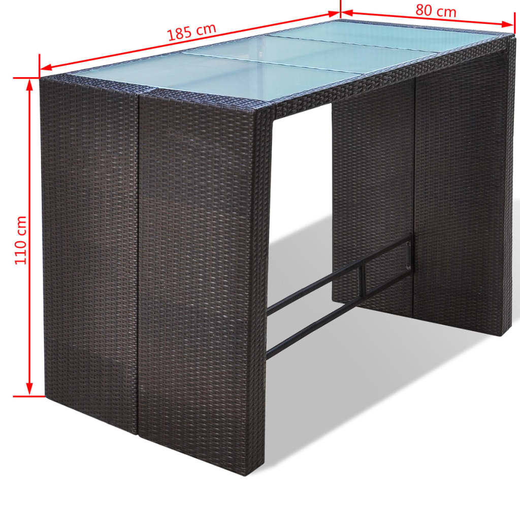 7-delige Tuinbarset met kussens poly rattan bruin is nu te koop bij PeponiXL, paradijselijk wonen!