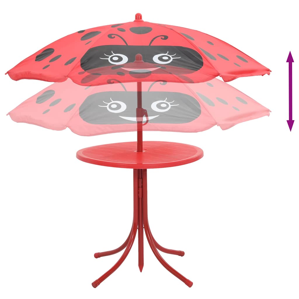 3-delige Bistroset voor kinderen met parasol rood is nu te koop bij PeponiXL, paradijselijk wonen!