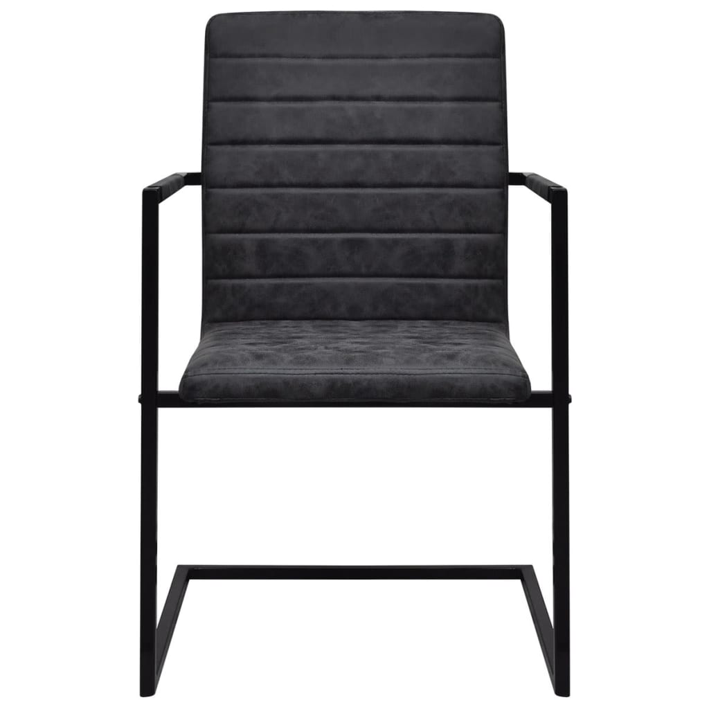 Eetkamerstoelen 4 st kunstleer zwart is nu te koop bij PeponiXL, paradijselijk wonen!
