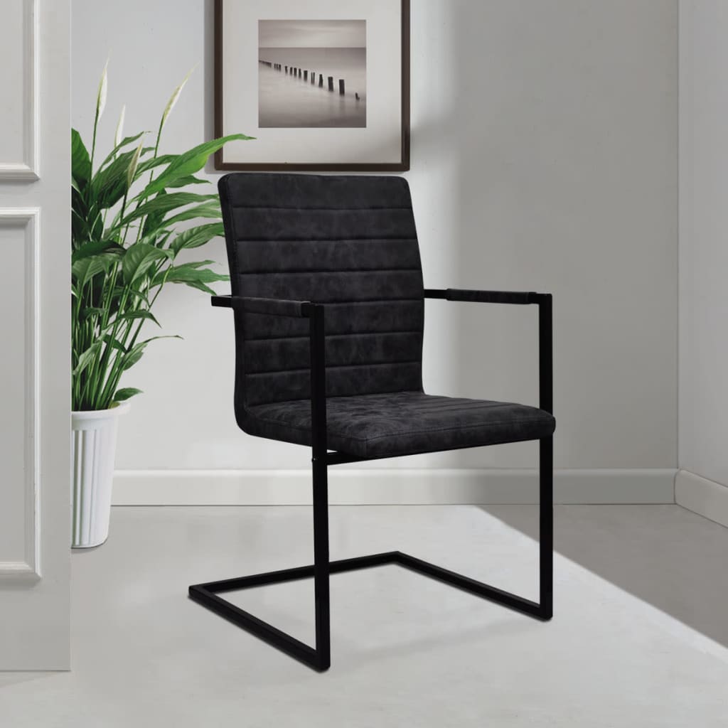 Eetkamerstoelen 4 st kunstleer zwart is nu te koop bij PeponiXL, paradijselijk wonen!