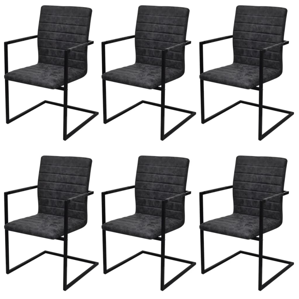 Eetkamerstoelen 6 st kunstleer zwart is nu te koop bij PeponiXL, paradijselijk wonen!