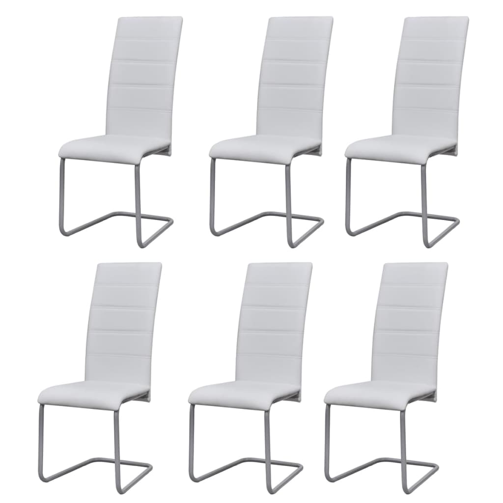 Eetkamerstoelen 6 st kunstleer wit is nu te koop bij PeponiXL, paradijselijk wonen!