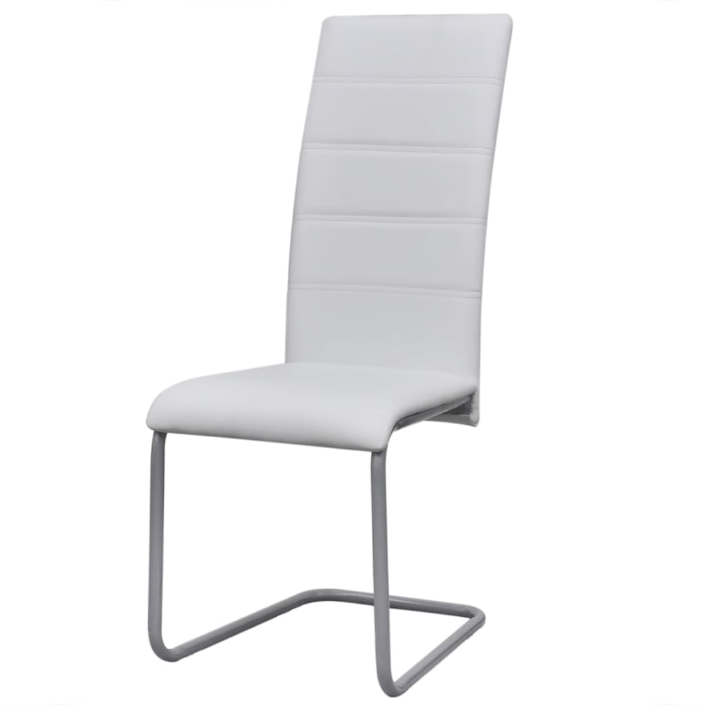 Eetkamerstoelen 6 st kunstleer wit is nu te koop bij PeponiXL, paradijselijk wonen!