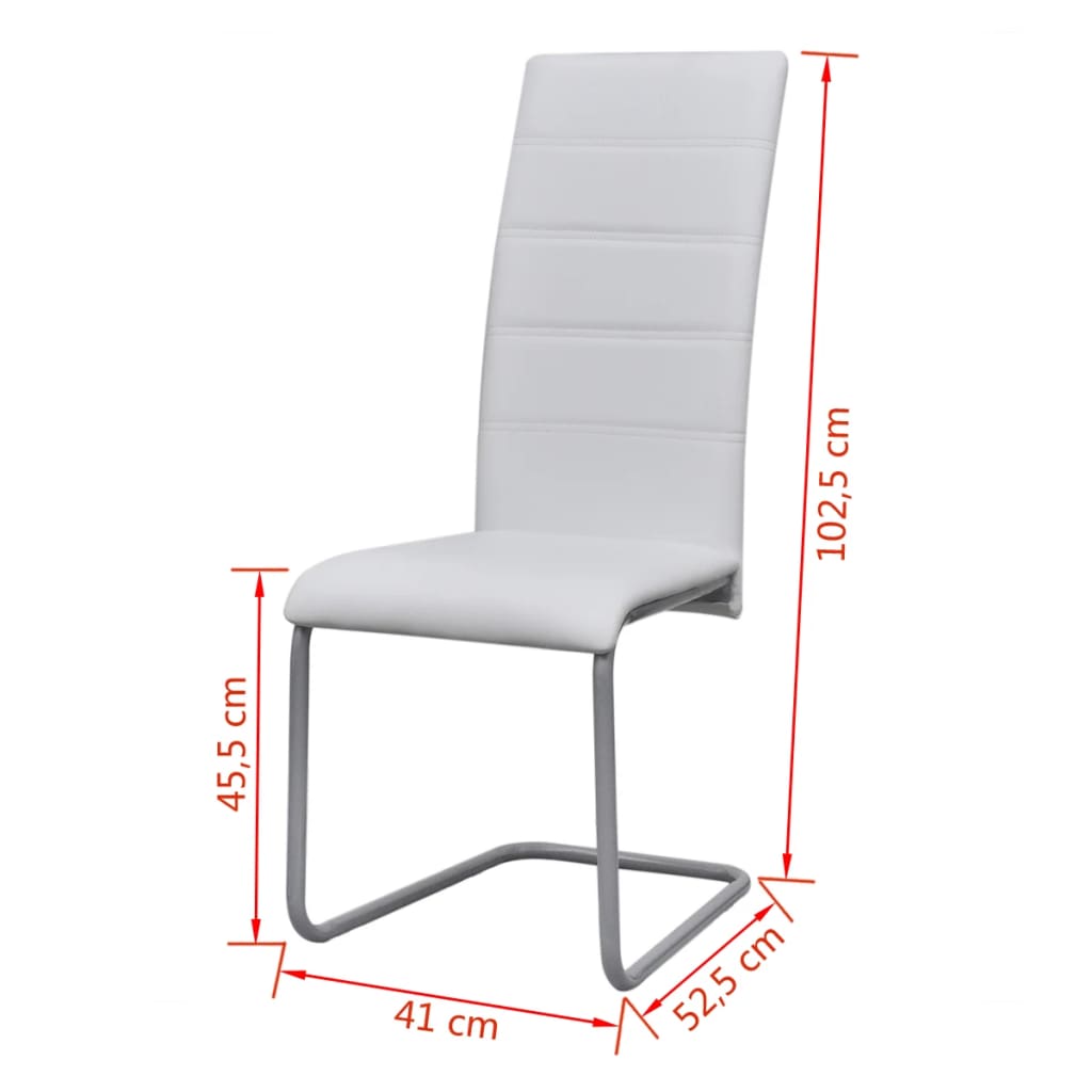 Eetkamerstoelen 6 st kunstleer wit is nu te koop bij PeponiXL, paradijselijk wonen!