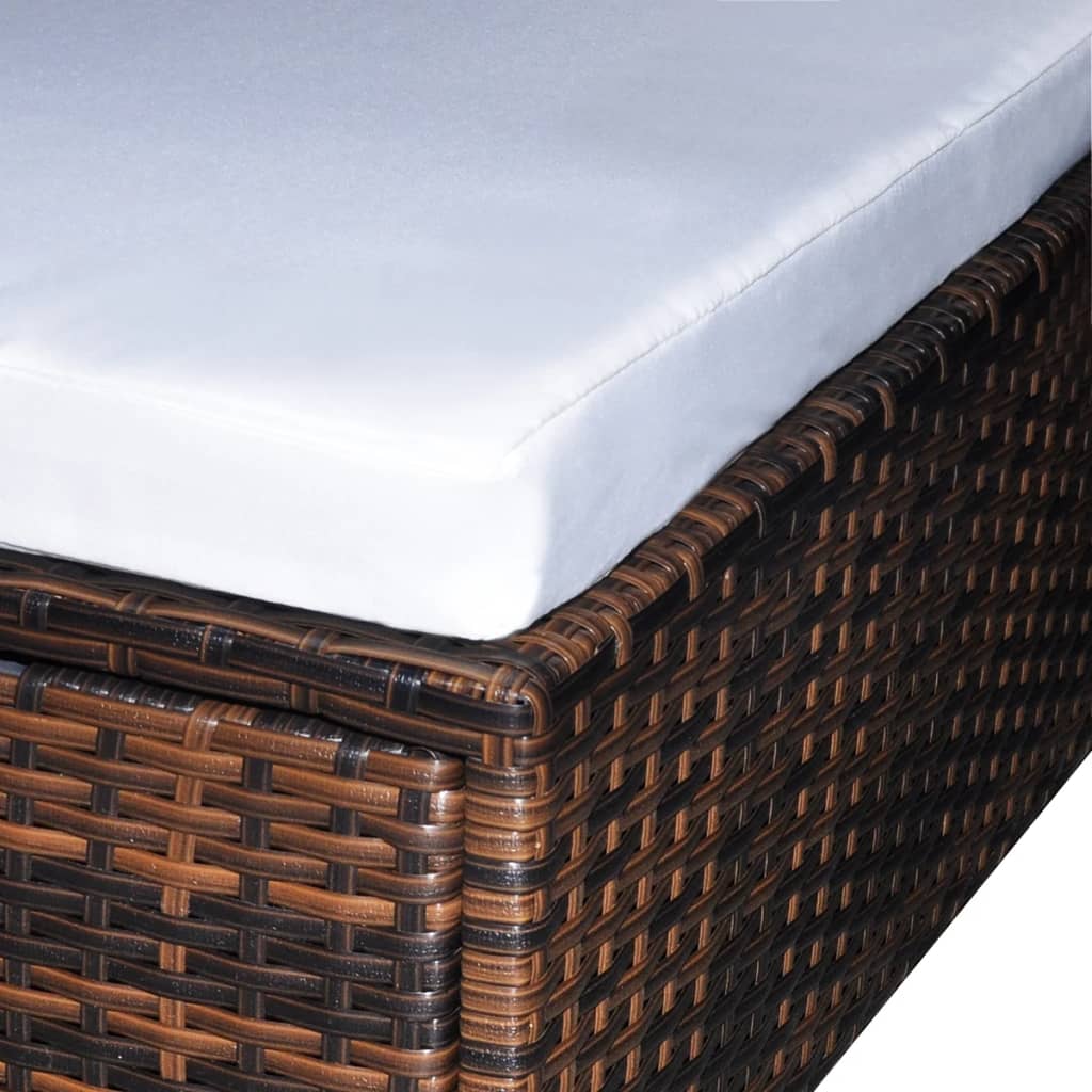 6-delige Loungeset met kussens poly rattan bruin is nu te koop bij PeponiXL, paradijselijk wonen!
