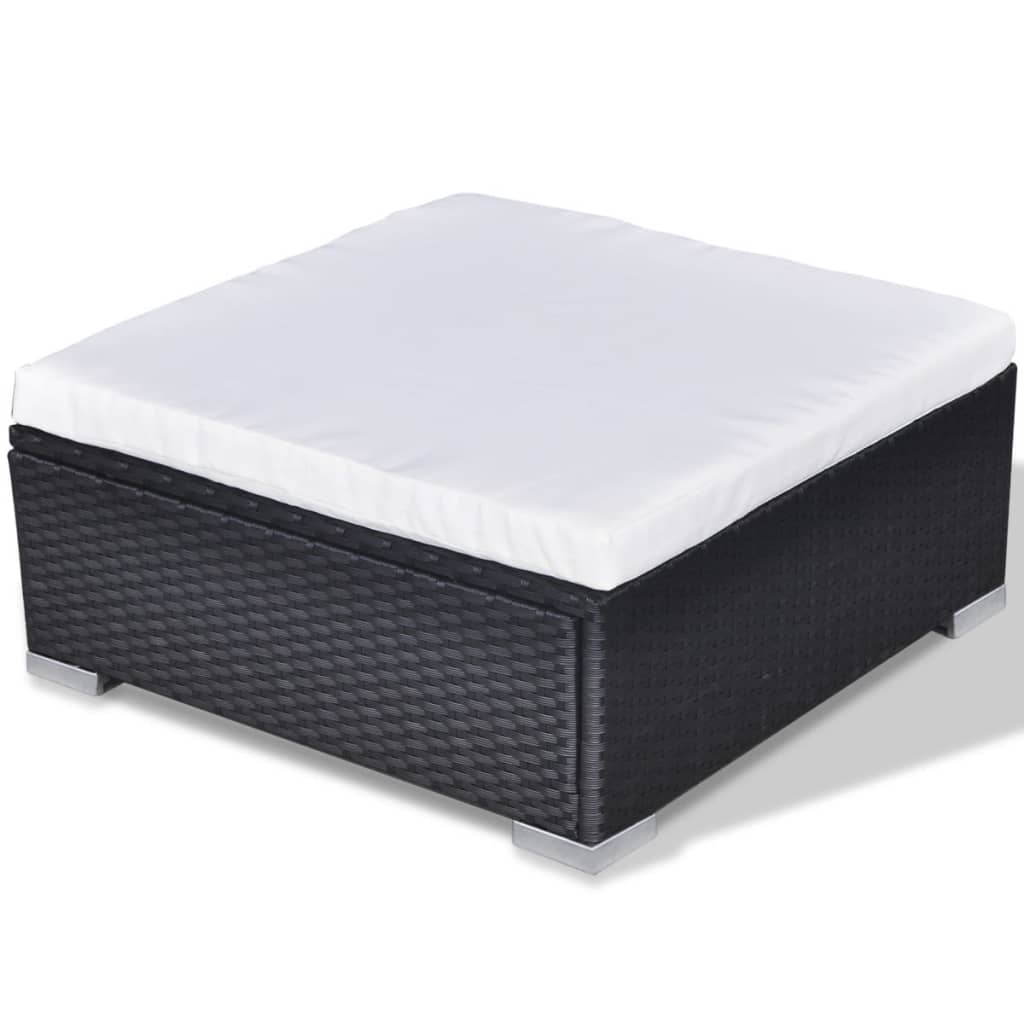 10-delige Loungeset met kussens poly rattan zwart is nu te koop bij PeponiXL, paradijselijk wonen!
