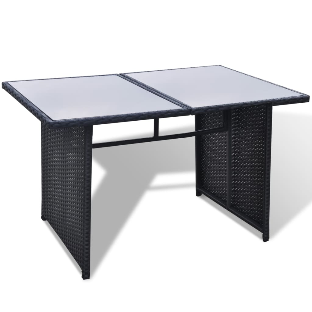 10-delige Loungeset met kussens poly rattan zwart is nu te koop bij PeponiXL, paradijselijk wonen!
