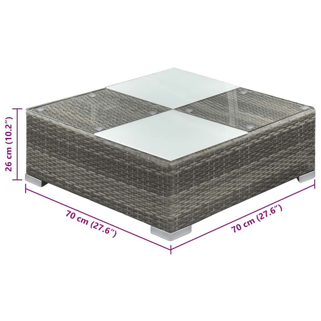 6-delige Loungeset met kussens poly rattan grijs is nu te koop bij PeponiXL, paradijselijk wonen!