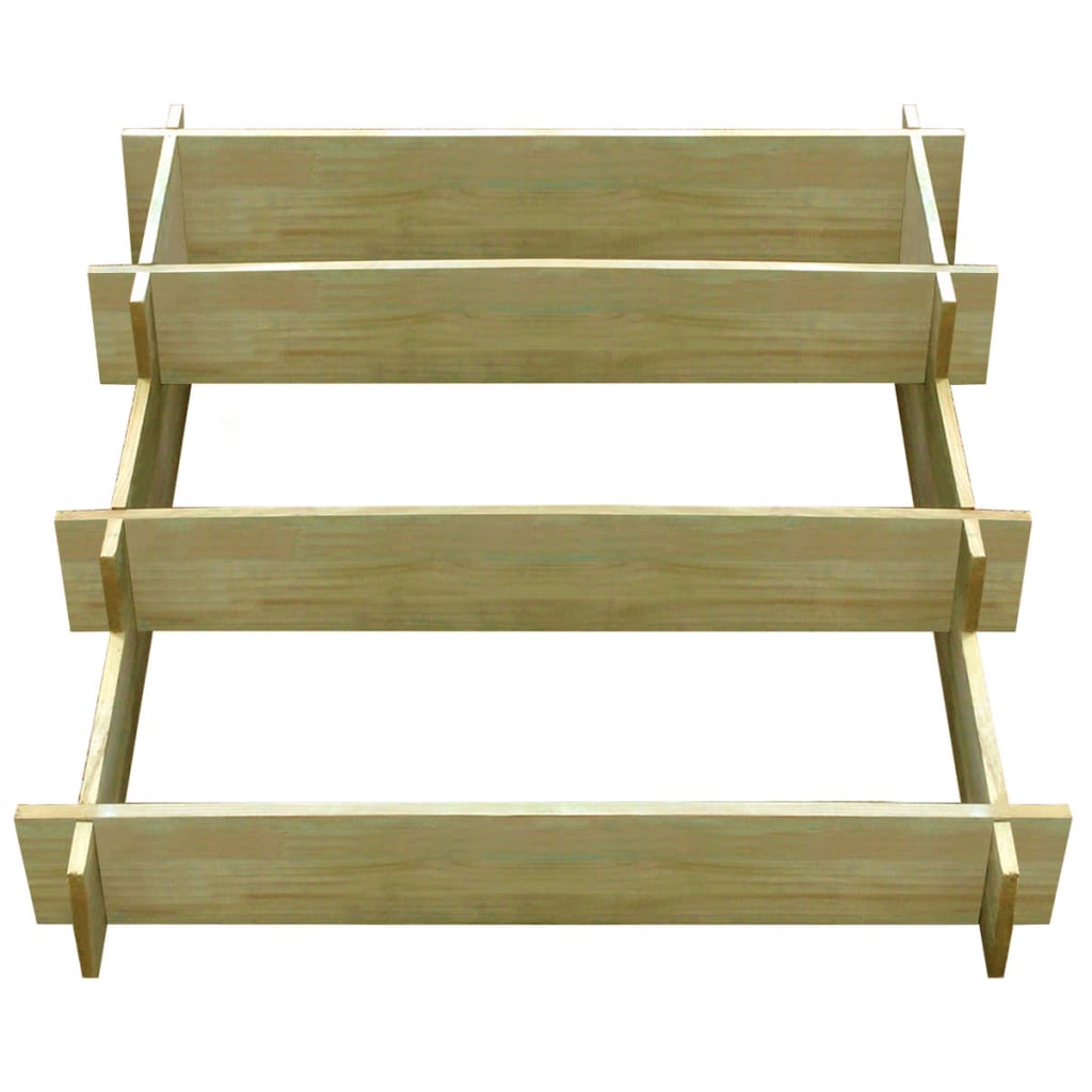 Plantenbak drielaags 90x90x35 cm geïmpregneerd hout is nu te koop bij PeponiXL, paradijselijk wonen!