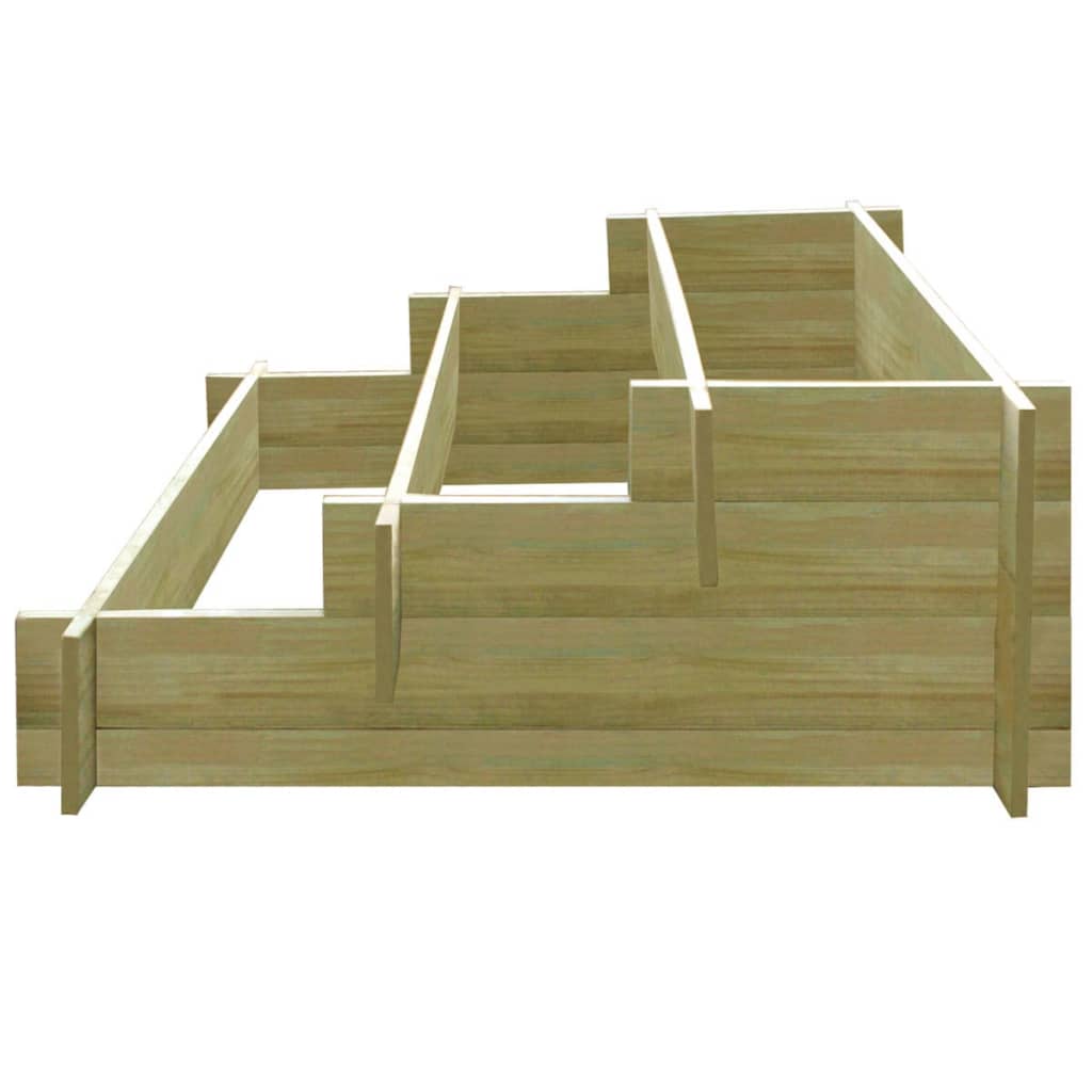 Plantenbak drielaags 90x90x35 cm geïmpregneerd hout is nu te koop bij PeponiXL, paradijselijk wonen!