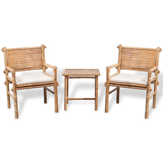 3-delige Bistroset met kussens bamboe is nu te koop bij PeponiXL, paradijselijk wonen!
