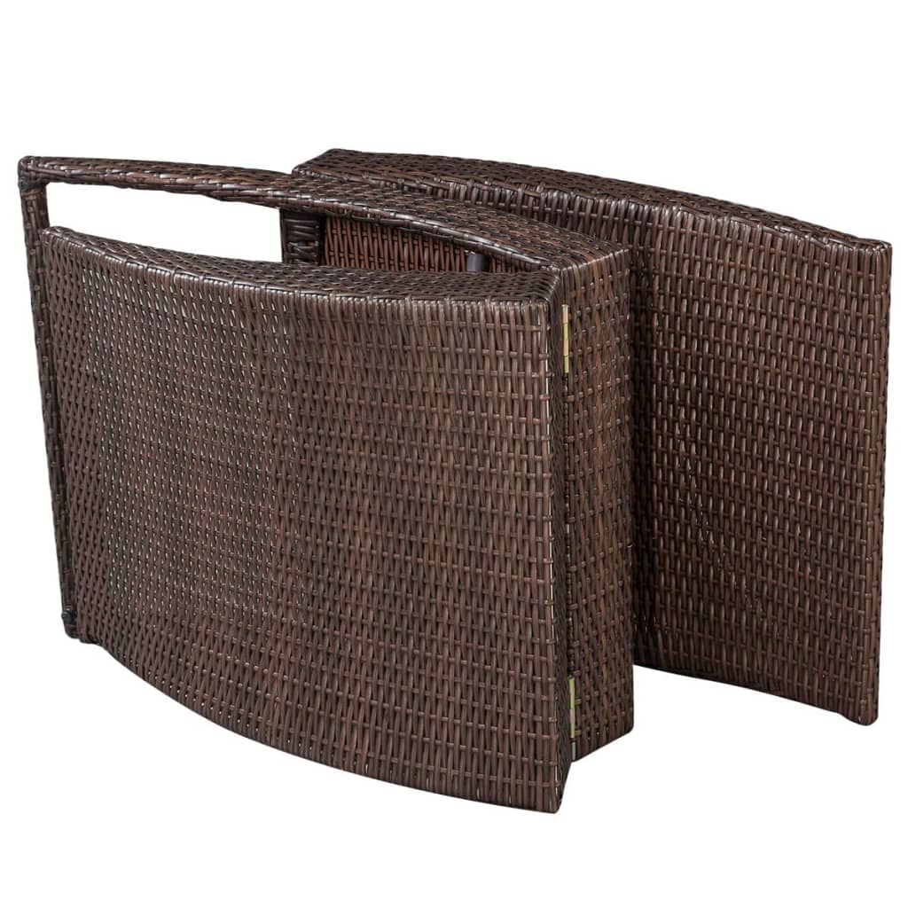 Ligbed inklapbaar met kussen poly rattan bruin is nu te koop bij PeponiXL, paradijselijk wonen!