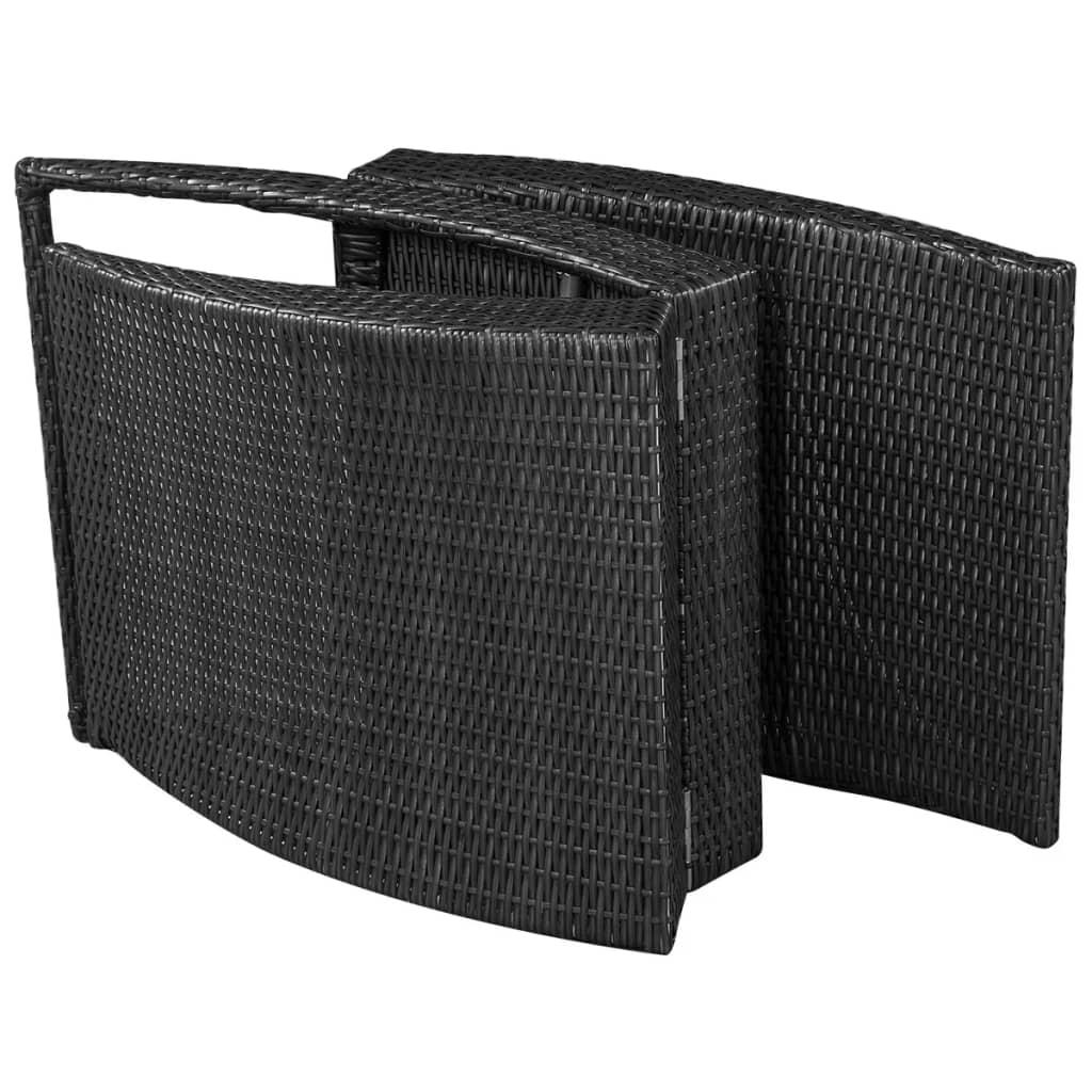 Ligbed inklapbaar met kussen poly rattan zwart is nu te koop bij PeponiXL, paradijselijk wonen!
