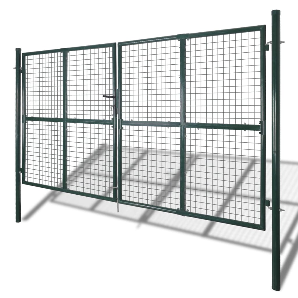 Dubbele poort met deur 300x150 cm gepoedercoat staal is nu te koop bij PeponiXL, paradijselijk wonen!