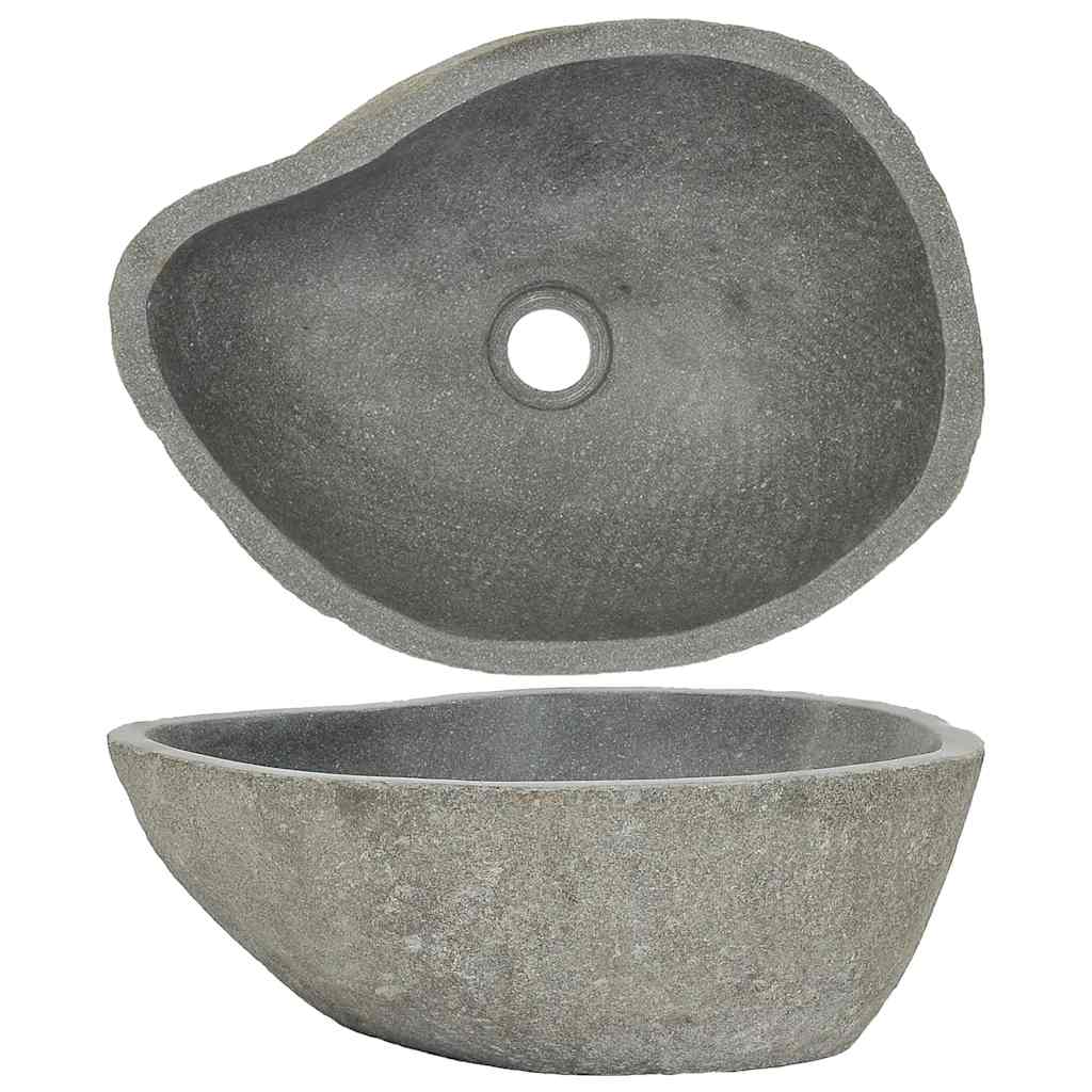 Wastafel ovaal (37-46)x(29-36) cm riviersteen is nu te koop bij PeponiXL, paradijselijk wonen!