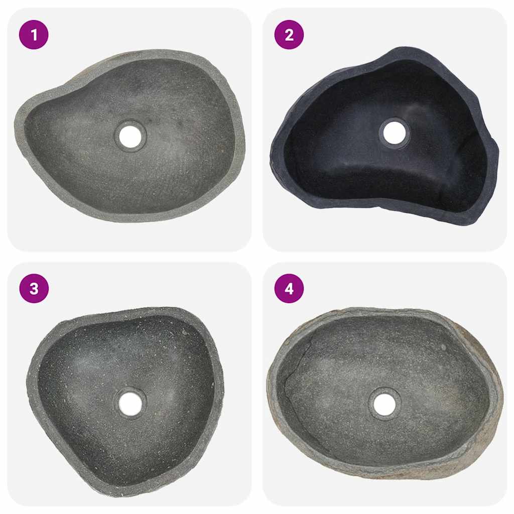 Wastafel ovaal (37-46)x(29-36) cm riviersteen is nu te koop bij PeponiXL, paradijselijk wonen!
