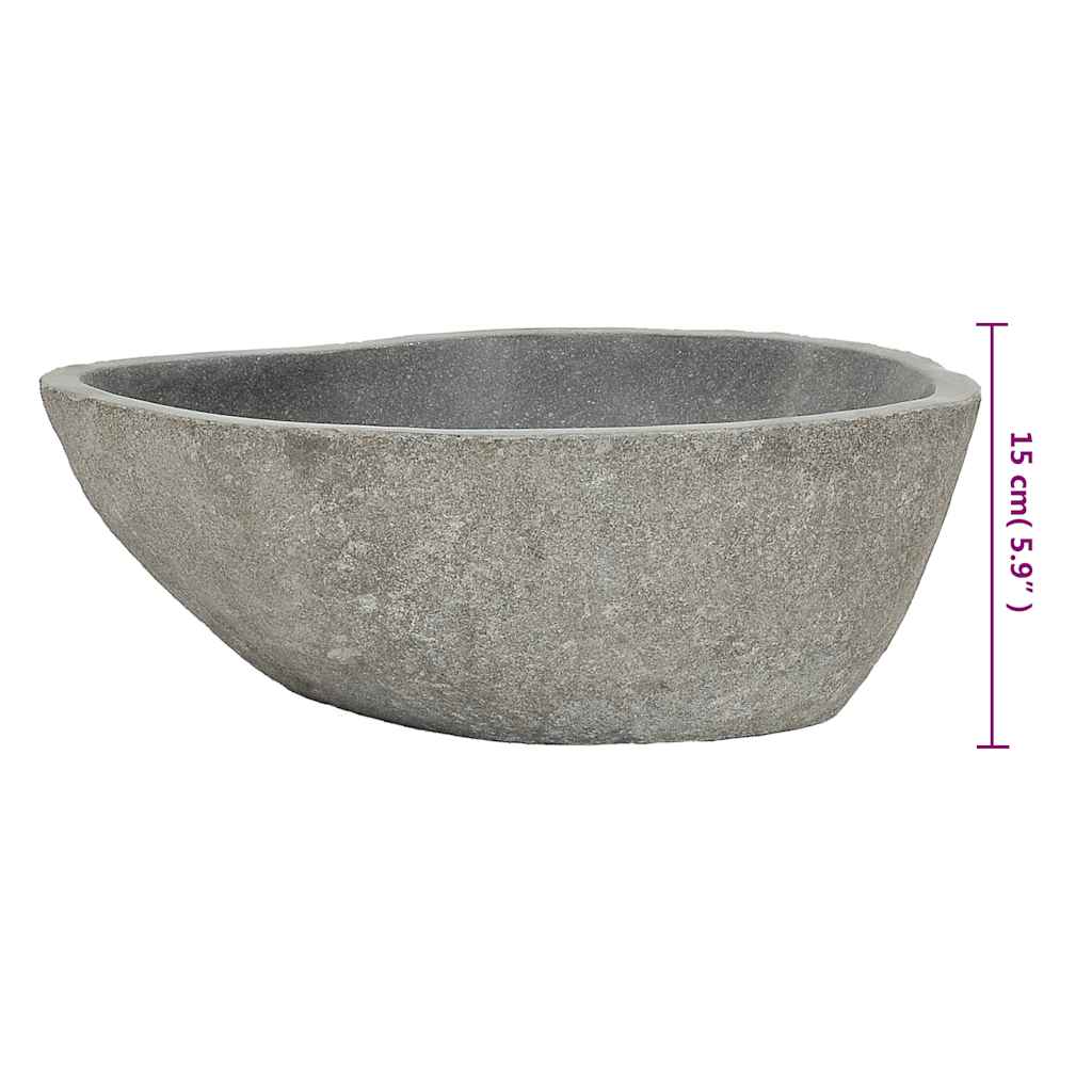 Wastafel ovaal (37-46)x(29-36) cm riviersteen is nu te koop bij PeponiXL, paradijselijk wonen!