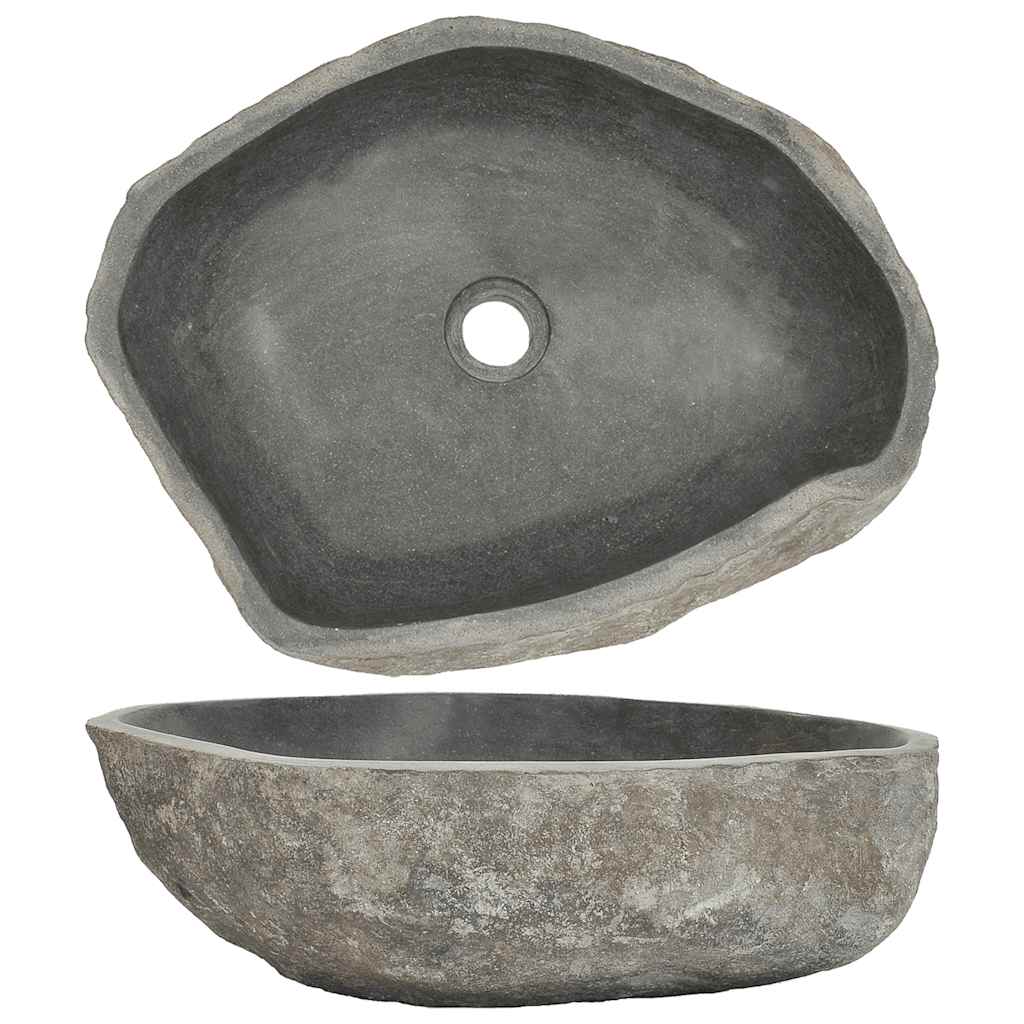 Wastafel ovaal (45-53)x(34-41) cm riviersteen is nu te koop bij PeponiXL, paradijselijk wonen!
