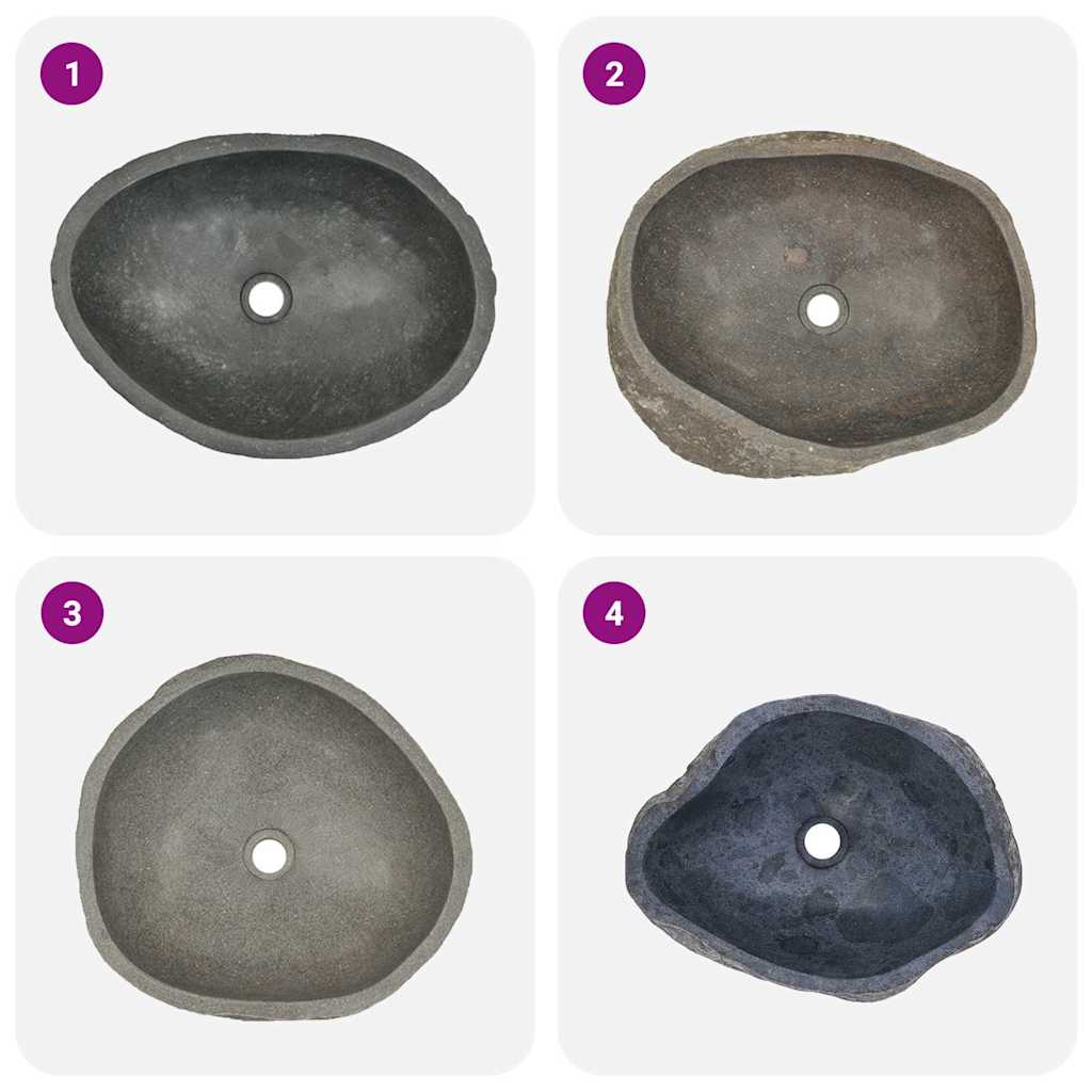 Wastafel ovaal (45-53)x(34-41) cm riviersteen is nu te koop bij PeponiXL, paradijselijk wonen!