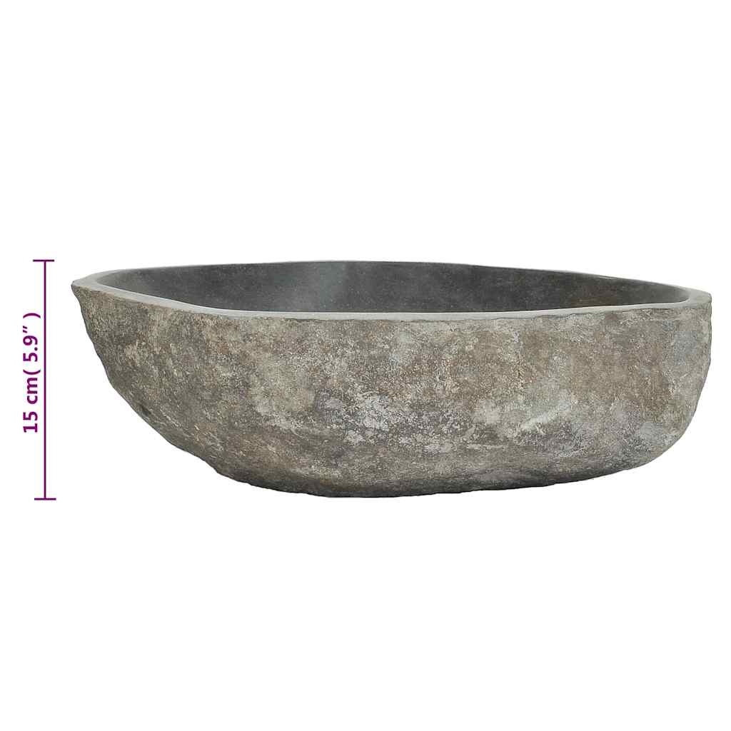 Wastafel ovaal (45-53)x(34-41) cm riviersteen is nu te koop bij PeponiXL, paradijselijk wonen!