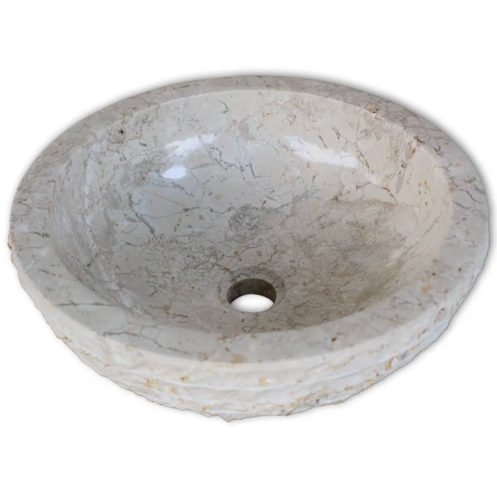 Wastafel 40 cm marmer crème is nu te koop bij PeponiXL, paradijselijk wonen!