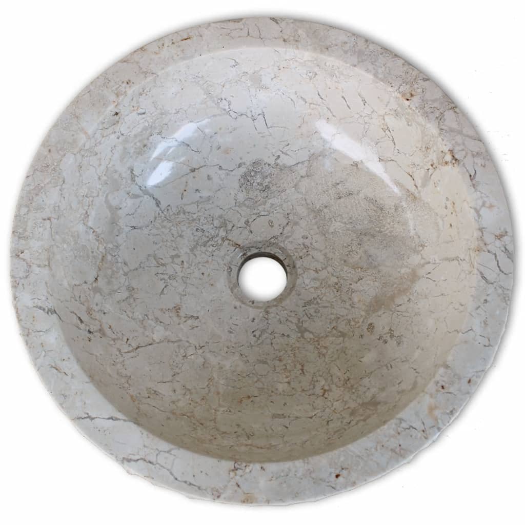 Wastafel 40 cm marmer crème is nu te koop bij PeponiXL, paradijselijk wonen!