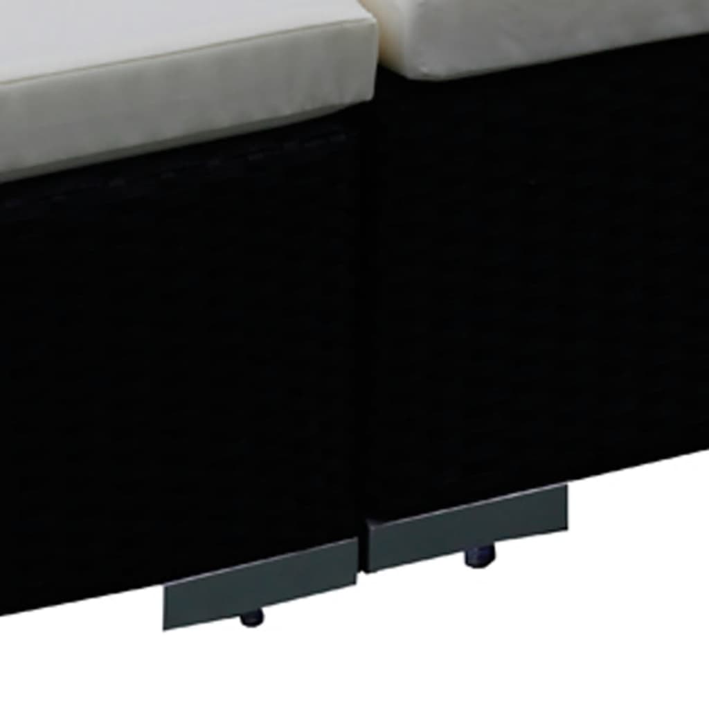 6-delige Loungeset met kussens poly rattan zwart is nu te koop bij PeponiXL, paradijselijk wonen!