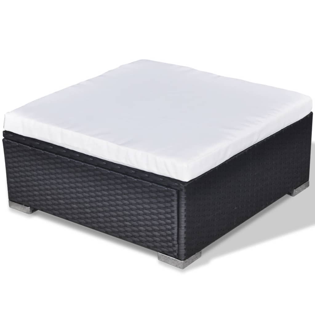 5-delige Loungeset met kussens poly rattan zwart is nu te koop bij PeponiXL, paradijselijk wonen!