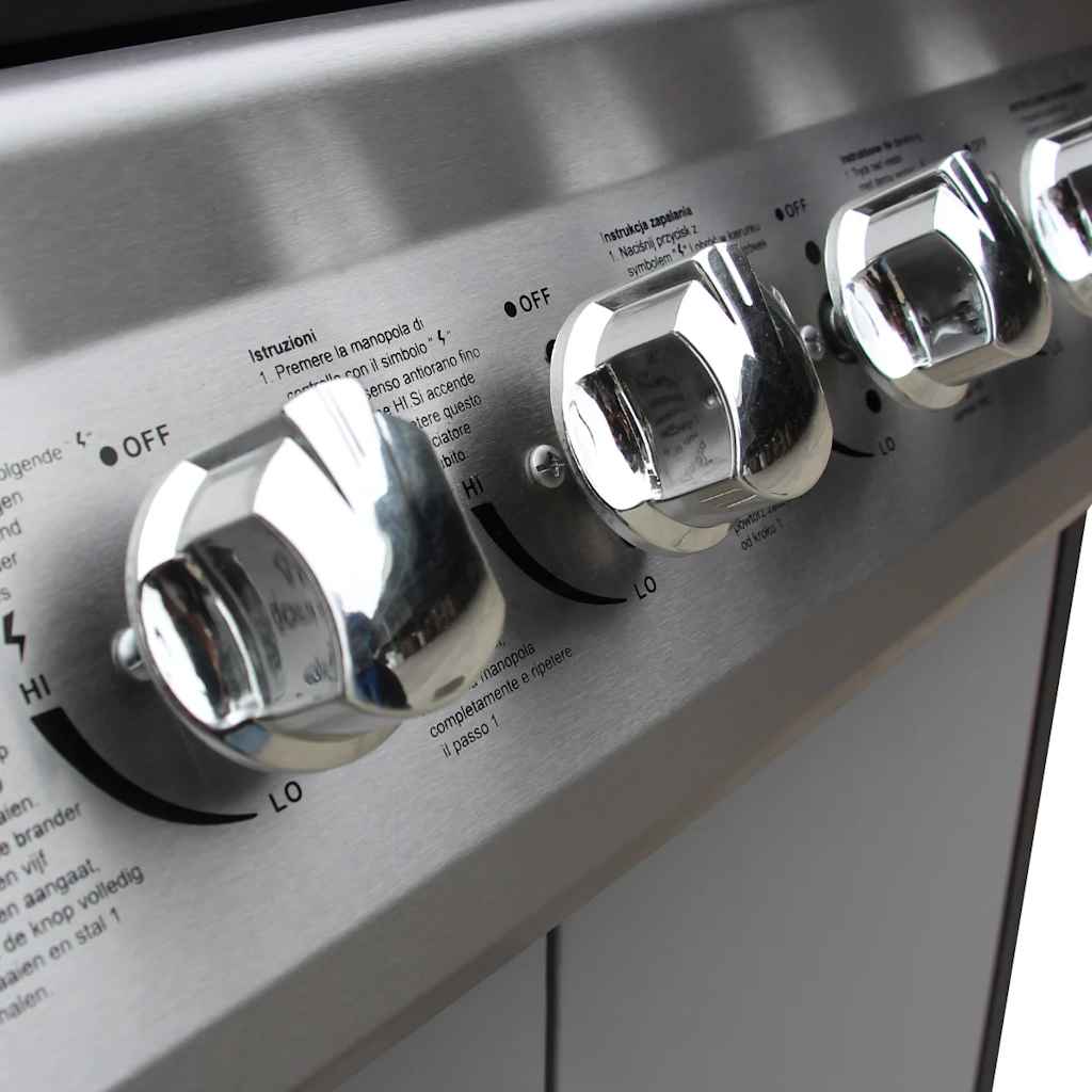 Gasbarbecue 6+1 kookzone zwart en zilver is nu te koop bij PeponiXL, paradijselijk wonen!