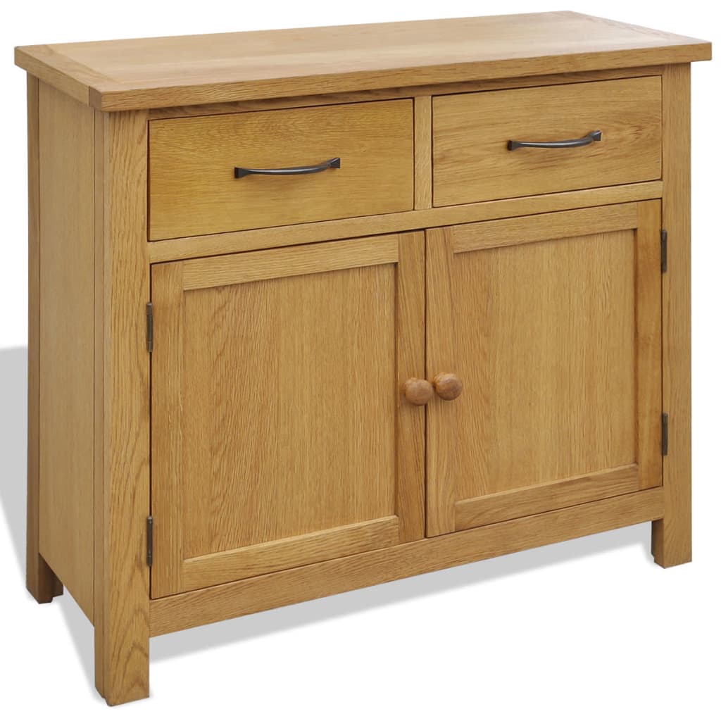 Dressoir 90x33,5x83 cm massief eikenhout is nu te koop bij PeponiXL, paradijselijk wonen!