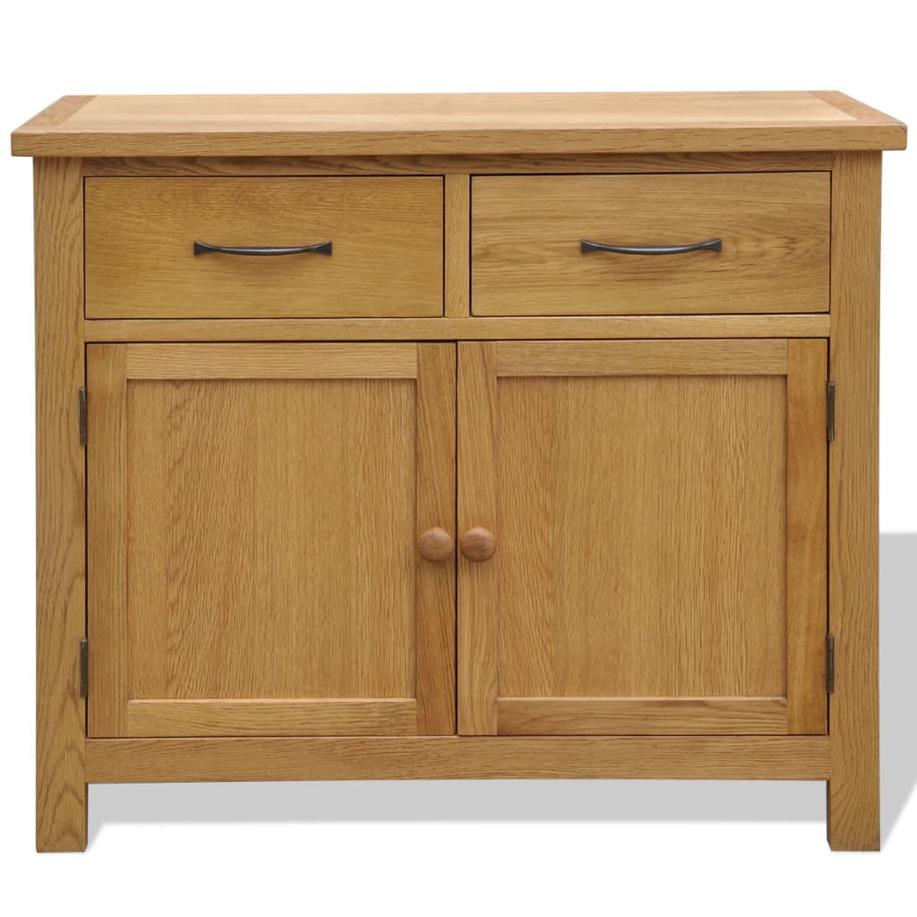 Dressoir 90x33,5x83 cm massief eikenhout is nu te koop bij PeponiXL, paradijselijk wonen!