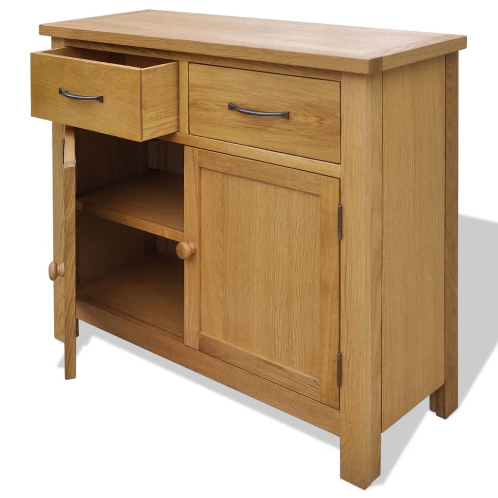 Dressoir 90x33,5x83 cm massief eikenhout is nu te koop bij PeponiXL, paradijselijk wonen!