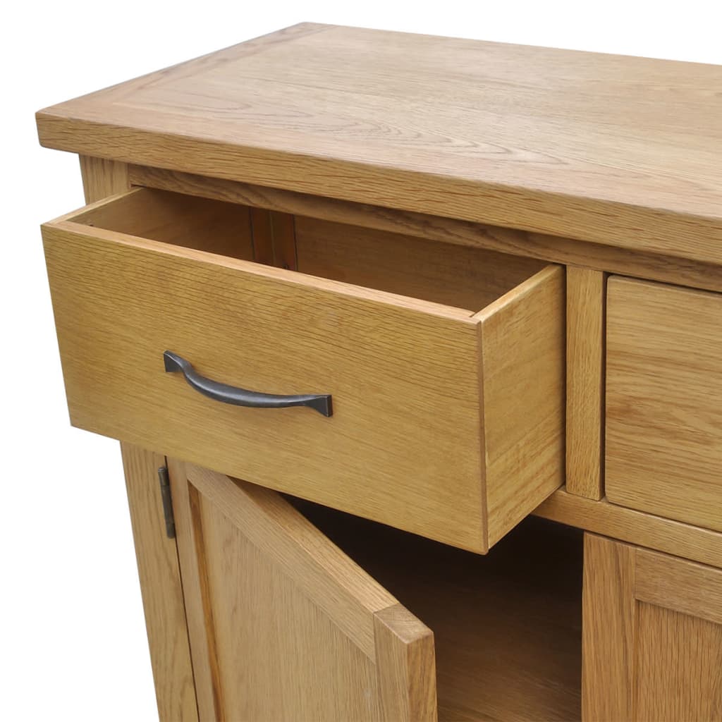 Dressoir 90x33,5x83 cm massief eikenhout is nu te koop bij PeponiXL, paradijselijk wonen!