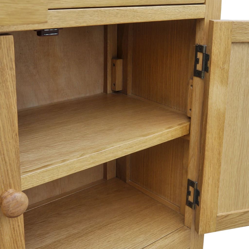Dressoir 90x33,5x83 cm massief eikenhout is nu te koop bij PeponiXL, paradijselijk wonen!