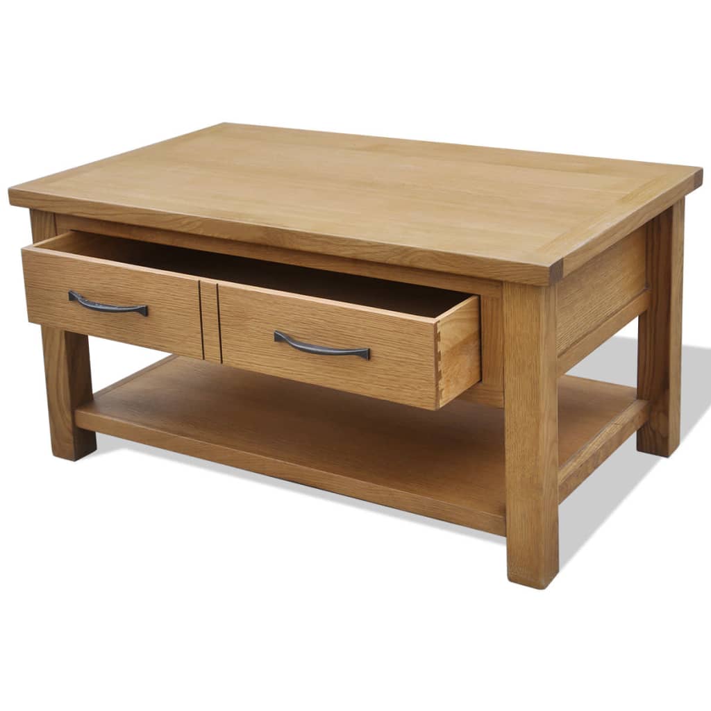 Salontafel 88x53x45 cm massief eikenhout is nu te koop bij PeponiXL, paradijselijk wonen!