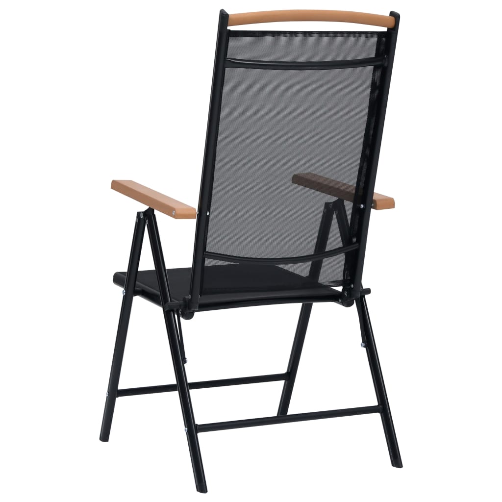 Tuinstoelen inklapbaar 2 st aluminium en textileen zwart is nu te koop bij PeponiXL, paradijselijk wonen!